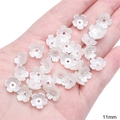 Pearlescent 11mm ABS flower petal beads for DIY jewelry making in elegant ivory white - #03 Five-Petal Flower / 40 Pieces/Pack (11mm) / Artificial Pearl White