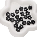 DIY black five-petal glass flower beads with large hole for handmade jewelry - 1 Piece/Pack Diameter approx 16mm Hole approx 4.5mm / Black