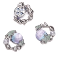 Silver ocean charm set with starfish, shell, pearl and gradient purple glass bead - Starfish Shell / 1 Piece/Pack (15x17mm) / White Gold