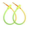 Neon gradient silicone plum blossom zip ties with beaded texture for DIY keychains - Yellow Green Head