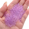 Purple frosted glass beads for DIY jewelry making with matte finish texture in hand - Diameter 2-3.5mm 30g/Pack / Purple