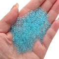 Frosted sea blue glass beads for DIY crafts and cosmetics box filling decoration - Diameter 2-3.5mm 30g/Pack / Lake Blue