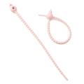 Pair of adjustable pink silicone flower cable ties for DIY keychains and bags - Set of 2 / Pink