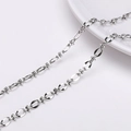 Chaîne à maillons ovales en acier inoxydable argenté pour création de colliers DIY - N° 27 Environ 45 Mm De Large 1 Mètre/paquet