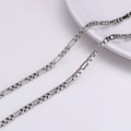 Chaîne DIY en acier inoxydable argenté avec maillons géométriques pour bijoux - Fil N° 30 Environ 3 Mm De Large 1 Mètre/sachet