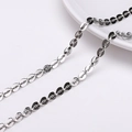 Maillons de chaîne en grains de café en acier inoxydable argenté pour bijoux DIY - N° 34 Environ 45 Mm De Large 1 Mètre/sachet