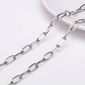 Chaîne trombone en acier inoxydable argent poli pour la création de bijoux DIY - #36 6x13mm 1 Mètre/paquet