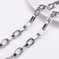 Chaîne à maillons ovales en acier inoxydable poli argenté pour la création de bijoux DIY - N° 41 85 X 15 Mm 1 Mètre/paquet