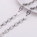 Chaîne à maillons ancre en acier inoxydable poli pour création de colliers et bijoux - N° 42 Environ 8 Mm De Large 1 Mètre/sachet