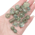 Perline in acrilico verde menta satinato stile vintage con dettagli dorati per fai da te - Stile Misto Tracciato Oro Trasparente Smerigliato / 20g/Confezione (circa 15-30 pezzi) / Verde Pavone