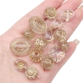 Perle in acrilico fatte a mano in oro smerigliato e trasparente per gioielli vintage - Stile Misto Tracciato Oro Trasparente Smerigliato / 20g/Confezione (circa 15-30 pezzi) / Trasparente
