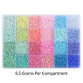 DIY bead set with 24 macaron colors in 6.5g compartments for jewelry making - 24-Grid Spring Color Series