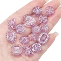 Perline in acrilico viola a forma di farfalla e rosa per creazione gioielli DIY - Stile Misto Contornato Trasparente / 20g/Confezione (circa 15-30 pezzi) / Viola