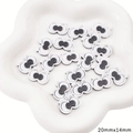 DIY acrylic resin cartoon eyes with eyelashes for doll making 20mm x 14mm size - Eyebrow Cross-eyed Style (20x14mm) / 5 Pcs/Pack / Multicolor