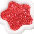 Perles de verre œil de chat rouge nacré aurora pour la création de bijoux et bracelets - 4mm (Env. 150 Pcs/Paquet de 10g) / Rouge