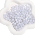 Polished 8mm white resin cat eye round loose beads for DIY handmade jewelry crafting - 20 Pieces/Pack (8mm) / White