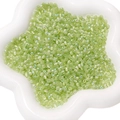 Perles de rocaille vert citron en verre œil de chat avec finition arc-en-ciel AB - 4mm (Env. 150 Pcs/Paquet de 10g) / Vert herbe