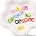 Breloques yeux en résine acrylique 22mmx14mm pour bijoux DIY et artisanat - Style Œil à Trois Poils (22x14mm) / 5 Pièces/Paquet / Multicolore