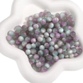 Matte cat eye resin beads in purple and teal mix for DIY jewelry making and bracelets - Grey Purple