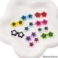Breloques en résine en forme de lunettes de soleil étoilées pour bricolage et accessoires - Style Lunettes en Forme d'Étoile (30x13mm) / 5 Pièces/Paquet / Multicolore