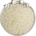 Translucent creamy white round macaron beads for DIY jewelry making in silver tray - 3x6mm (Approx. 50 Pieces/Pack) / Beige