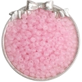 Flat round pale pink macaron glass beads for DIY jewelry making and bracelets - 3x6mm (Approx. 50 Pieces/Pack) / Pink