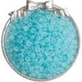 Sky blue glass spacer beads in a silver dish for handmade jewelry and DIY bracelets - 3x6mm (Approx. 50 Pieces/Pack) / Aqua Blue