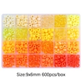 24-grid DIY kit with 600pcs of 9x6mm large hole pony beads in a gradient orange set - Yellow Series - Standard Amount