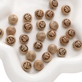 Minimalistische jujube houten kralen met Pingan en Fu gravures voor DIY sieraden maken - Veilige Zegening / 12x9mm