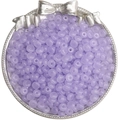 Light purple macaron glass beads for DIY jewelry making in a silver decorative tray - 3x6mm (Approx. 50 Pieces/Pack) / Lilac Purple