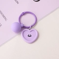 Pastel purple resin heart keychain with a smiley face charm and matching bead - 1 Set/Pack / Purple Heart Smile Face (#10款)