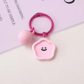 Pink star-shaped resin smiley face keychain with fuchsia ring and round ball charm - 1 Set/Pack / Pink Star Smile Face (#12款)