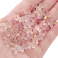 Perles fleurs 9mm en acrylique rose cerise givré avec feuilles d'or pour bijoux DIY - 9mm (10g/Paquet, environ 80 pièces) / Blanc et Rose