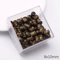 Σκούρες καφέ ξύλινες χάντρες 8x10mm σε σχήμα τυμπάνου για χειροποίητα κοσμήματα DIY - Στυλ Κόμβου Μπαμπού από Σκούρο Ξύλο / 20 Τεμάχια/Πακέτο (8x10mm) / Σκούρο ξύλο