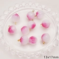 Pink peach lampwork glass pendant with gold loop for DIY jewelry making 13x17mm - Peach Shape (With Gold Eyelet) / 2 Pieces/Pack (Approx 13x17mm / Hole Approx 1mm) / Pink