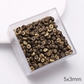 Σκούρες καφέ ξύλινες χάντρες 5x3mm για κατασκευή κοσμημάτων DIY σε δοχείο - Διαχωριστικά από Κέλυφος Καρύδας / 130 Τεμάχια/Πακέτο (5x3mm) / Σκούρο Καφέ