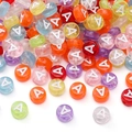 Colorful 4x7mm acrylic letter A beads for DIY handmade bracelets and necklaces - 4x7mm Hole Approx 1mm 100 Pieces/Pack / Colorful White Letter A