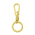 Pale yellow alloy keychain with spring hook and ring for DIY craft and bag accessories - 18x37mm Hook + 9x28mm Spring Clasp + 30mm Key Ring (8.5cm Total) / 1 Set/Pack / Yellow