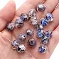 Blaue und braune facettierte Glasperlen 12x10mm für DIY-Schmuck und Armbänder - 2 Stück/Packung 12x10mm Loch Ca. 2mm / Blau und Violett