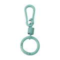 DIY mint green alloy keychain set with spring snap hook and round carabiner rings - 18x37mm Hook + 9x28mm Spring Clasp + 30mm Key Ring (8.5cm Total) / 1 Set/Pack / Green