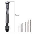 Mini precisie handboor set zwart met 10 stuks spiraalboren voor DIY modelbouw projecten - Zwart (Handmatige handboor met 10 boren)
