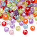 Colorful 4x7mm acrylic alphabet beads with letter K for DIY jewelry and necklaces - 4x7mm Hole Approx 1mm 100 Pieces/Pack / Colorful White Letter K