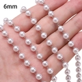 Catena di perle bianche ABS da 6mm per accessori da sposa e gioielli fatti a mano - Perla 6mm Argento / 50cm