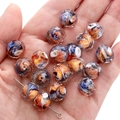 Facettierte Glasperlen in Blau und Orange für handgefertigten DIY-Schmuck in der Hand - 2 Stück/Packung 12x10mm Loch Ca. 2mm / Dunkelblau-Orange