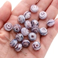Perle in cristallo sfaccettate 12x10mm con vortici viola e bianchi per gioielli fai-da-te - 2 Pezzi/Confezione 12x10mm Foro Circa 2mm / Viola rosato