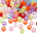 4x7mm colorful acrylic letter Q flat round beads for DIY bracelet and necklace making - 4x7mm Hole Approx 1mm 100 Pieces/Pack / Colorful White Letter Q