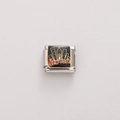 Italian charm link featuring a New York city skyline with black enamel and gold accents - Gold New York Skyline (FBJ18-04) / 1 Piece (Length Approx 1cm)