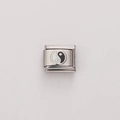 Italienisches Charm-Armband-Modul aus Edelstahl mit schwarz-weißem Yin-Yang-Symbol-Anhänger - Yin Yang (FBJ18-05) / 1 Stück (Länge ca. 1cm)