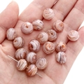 Perle in vetro di cristallo marmorizzato rosa e marrone con foro per gioielli fai da te - 2 Pezzi/Confezione 12x10mm Foro Circa 2mm / Arancione e Viola