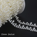 Bordo in perle a goccia crema 15mm per abiti da sposa e accessori per capelli fai-da-te - Stile Goccia d'Acqua Beige / 15mm 2m
